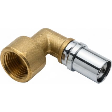 Raccordo femmina diritto Ø16x1/2  in ottone nichelato per tubo gas pex-al-pex balpex mp gas bampi gmpgf1612