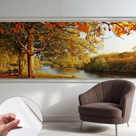 Fototapete Selbstklebend - trendige Wanddeko - Schlafzimmer - Wohnzimmer Herbst an der Küste 250x104 cm (1/5)