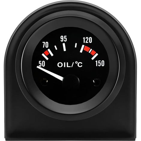 Jauge de Température d'Huile pour Voiture 52mm Température Huile Manometre Avec Capteur 12V Blanc Lumière Aiguille Thermomètre Temp Jauge Compteur 50 à 150 Celsius (1/5)