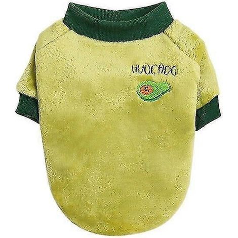 Ropa abrigada para perros con lindo estampado de frutas, suéter de forro polar cálido para perros, suéter de forro polar de doble cara, ropa para mascotas para perros pequeños y medianos, color verde. (1/5)