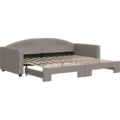 Maison Exclusive - Tagesbett Ausziehbar Taupe 90x200 cm Stoff
