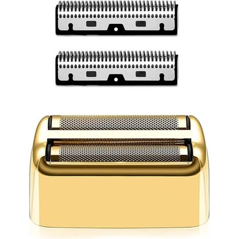 Tête de Rasoir électrique pièces, Rasoir Film et cutter de rechange Compatible avec le Rasoir pour BaBylissPro Barberology FX Metal Foil Shaver, FXFS1/FXFS2 Rasoir Shaver (doré) (1/4)