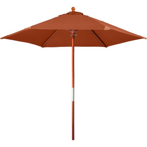 Doppler Sonnenschirm "Monte Carlo Junior" Ø 240 cm, terracotta, Bezug aus 100% Polyester, Gestell aus Holz, Gewicht 4,4 kg (1/5)