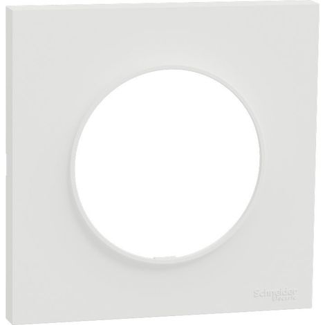 Schneider – Plaque de finition 1 poste – Gamme Odace – Blanc – Pose facile et compatibilité avec mécanismes Odace (1/3)