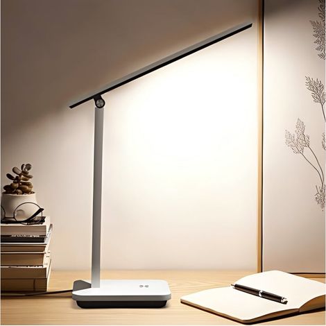 Lampe d'étude LED rechargeable, pliable, intensité et température de couleur réglables, pour bureau et étude (1/3)