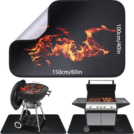 Tapis ignifuge Tapis anti-chaleur pliable 100150 cm Tapis de protection pour le sol Tapis de grille Plaque anti-étincelles pour barbecue, poêles, sols, pelouses (1/5)