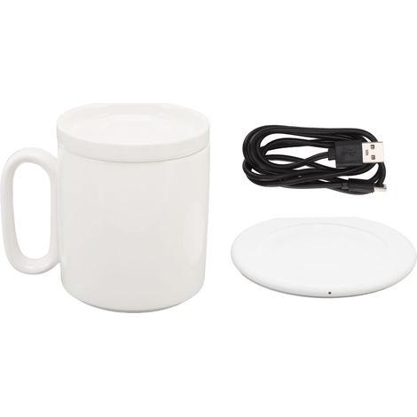Lot chauffant pour tasse sans fil, température constante, multifonction, alimentation USB, réchaud électrique pour café, set pour maison blanc (1/5)