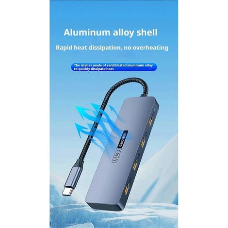 4-Port USB-C-Hub 10 Gbit/s High-Speed-USB-C-Splitter für Laptops und PCs (1/5)