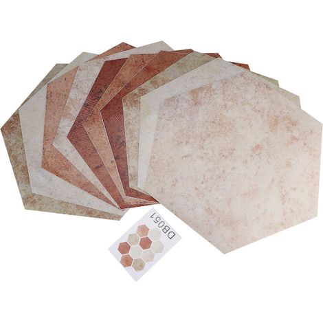 Autocollant De Sol Hexagonal - En PVC Imperméable Et Antidérapant - Pour Cuisine Salle De Bain Et Salon - Lot De 10 Pièces (1/5)