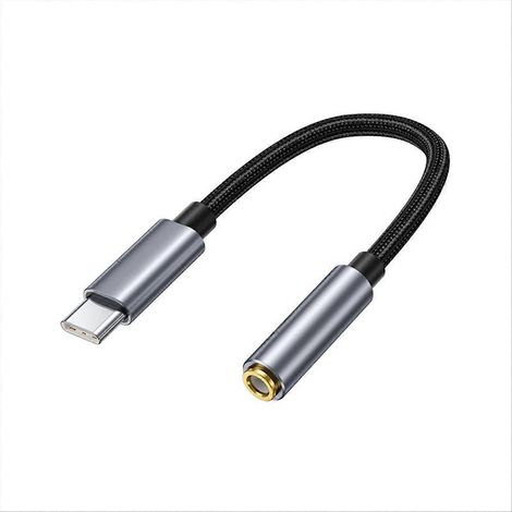 Adaptateur USB-C vers prise casque femelle 3,5 mm, câble adaptateur audio auxiliaire USB-C, câble adaptateur de décodage audio analogique USB-C (1/5)