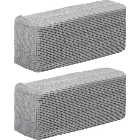 Housse d'accoudoir de canapé Housse de fauteuil extensible Housse de fauteuil élastique Housse de protection pour fauteuil de bureau Housse de protection pour canapé Loveseat 2pcs (Light Grey) (1/5)