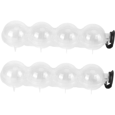 2 moules à glaçons sphériques à 4 trous en PP avec couvercle en silicone pour la fabrication de glaçons (1/5)