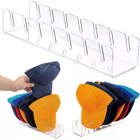 Lot 2 Supports Casquette Sport – Présentoir décoration Chapeau Baseball – Rangement Acrylique Pratique – Organisation Casquette Étudiant, Empilable (1/5)