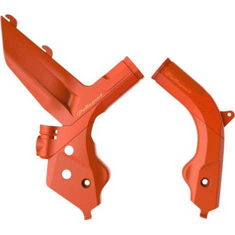 Protezioni telaio Polisport per KTM SX SXF EXC 19 22 20 23, arancioni, resistenti.