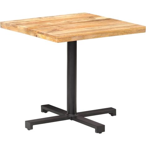 vidaXL Table de bistro Carrée 80x80x75 cm Bois de manguier brut (1/5)