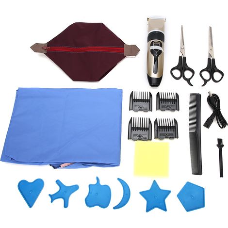 Kit de Coiffure Pro avec Tondeuse Rechargeable, Ciseaux, Peigne et Tablier pour Styling (1/5)