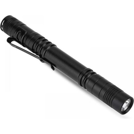 (13 × 1,5 × 13 cm) 2er-Pack Mini-LED-Taschenlampen 1200 Lumen, superhell, mit Clip und 2 AAA-Batterien (1/4)