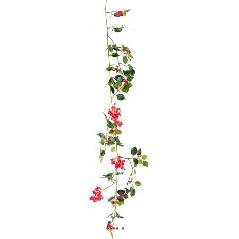 Guirlande de bougainvillier artificielle en tissu L 110 cm Rose fushia - couleur: Rose fushia 730 (1/2)