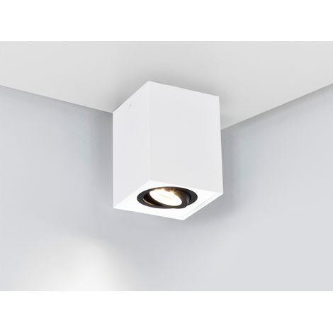 LED Deckenstrahler eckig Weiß-Schwarz, Breite 9,6cm (1/5)