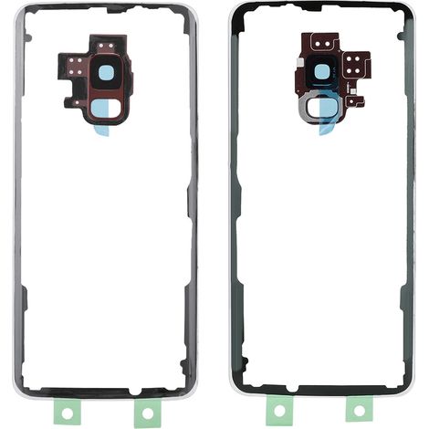 Coque arrière de téléphone pour Samsung S9 G960, cache batterie arrière en verre transparent (rouge) (1/5)