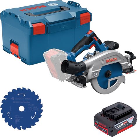 Scie circulaire sans fil Bosch GKS 18V-57-2 GX Professional 18 V 165 mm sans balais + 1 batterie 4,0 Ah + L-Boxx - sans chargeur (1/5)