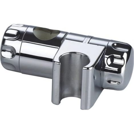 1 Stück austauschbarer Handbrausehalter, Duschkopfhalter, verstellbare Badezimmer-Handbrauseklemme, passend für 25 mm an Duschstange, 19–22 mm an Handbrause, ABS-Chrom (1/5)