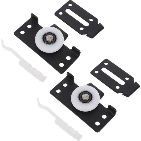 Healeved Lot de 2 roulettes pour portes coulissantes placard (épaisseur variable) - en plastique