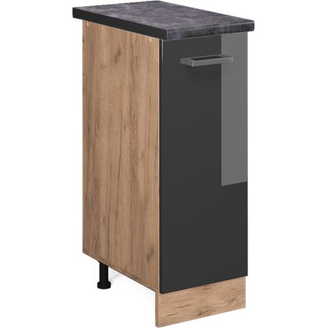 Meuble de cuisine R-Line, Anthracite Haute brillance, 30 cm , PT Anthracite, Vicco (1/5)