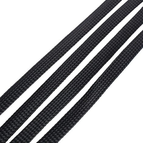 Schwarzes, 10 mm dehnbares, geflochtenes PET-Kabel, dicht, 10 m (1/5)