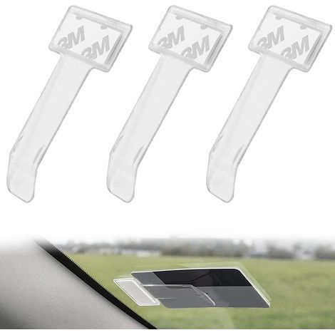 3-teiliger Windschutzscheiben-Kartenhalter, Autokartenhalter, separater Kartenclip, Autodokumentenhalter (transparent) (1/5)