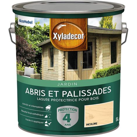 Lasure Protectrice pour Bois Extérieur - Abris, Palissades, Bois de jardin - Couleur : Mat Incolore - Quantité : 5L - 5324348 (1/5)