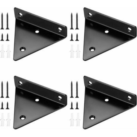 4 Pièces Supports d'étagère Flottants, Supports à Tablettes Muraux Triangulaires Invisibles, Equerre Etagere Murale Métal pour étagère.. (1/5)
