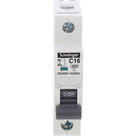 Leistungsschalter 1P C 16A 4,5kA AC Schelinger A02-G7-1P-C16