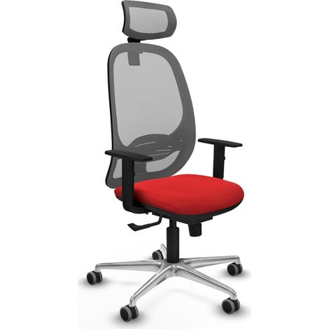 Chaise de bureau piqueras y crespo Cilanco gris maille et similicuir (1/2)