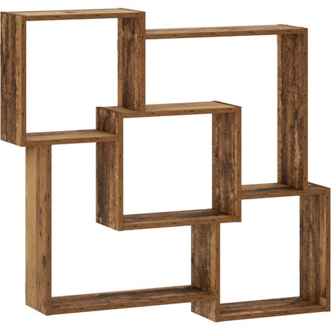 Estante de pared Madera envejecida 98 x 17 x 91 cm vidaXL (1/5)