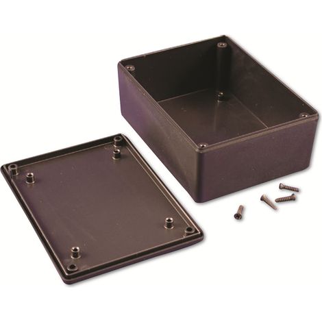 HAMMOND Universal-Gehäuse,1591XXSSBK, ABS, schwarz, IP54, 112,5x84,6x44 mm