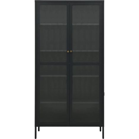 Vitrine d'exposition Anthracite 90x40x180 Acier-verre trempé (1/5)