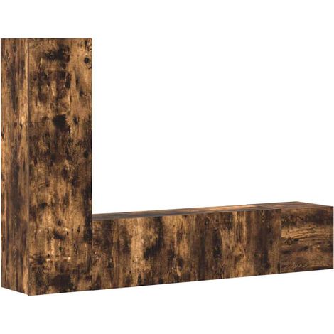 Maison Exclusive - 3-tlg. TV-Schrank-Set Räuchereiche Holzwerksto