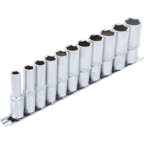 BGS Steckschlüssel-Einsatz-Satz Sechskant tief Antrieb Innenvierkant 10 mm (3/8") SW 8 - 19 mm 11tlg. - 2222 (1/3)
