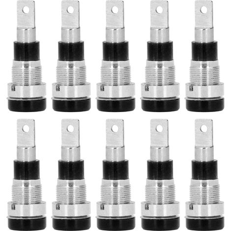 Lot de 10 douilles banane 4mm, haute performance, longue durée de vie, connecteurs électriques noirs (1/5)