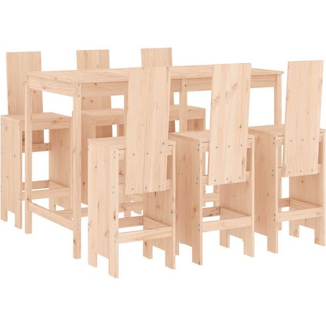Maison Exclusive - Set de mesa y taburetes altos jardín 7 pzas ma (1/5)