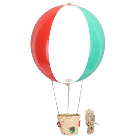 GARRYFIZH Montgolfière avec nacelle en rotin, décoration suspendue en PVC coloré pour Noël (1/5)
