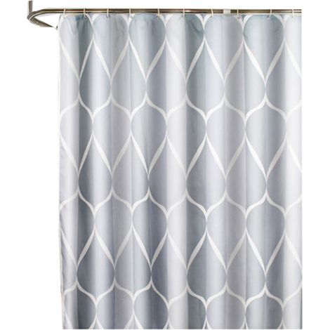 Rideau douche polyester imperméable 1 pièce avec crochets, motif géométrique goutte d'eau, déco salle bain (1/5)