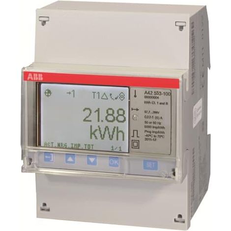 Compteur A42 Monophase Modbus Mesure InDirecte 6A Platin Mid 2CMA170519R1000 ABB 831225