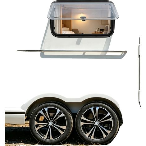 Wohnmobilfenster, 70x40 cm, Aluminiumlegierung, 80-85° Öffnung, Klemmmontage, modernes Design (1/5)