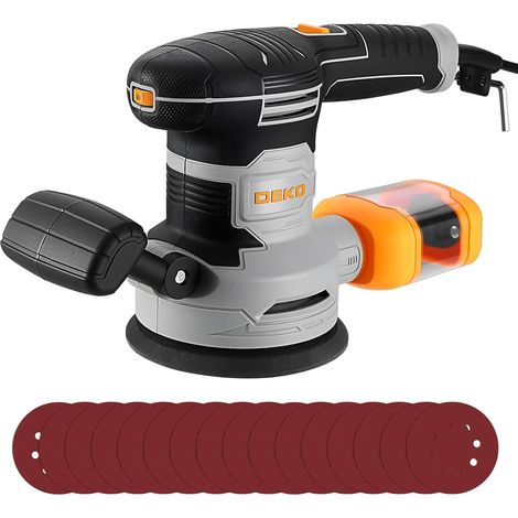 Ponceuse Excentrique 450W φ125mm: Ponceuse Orbitale 14000RPM, avec 16 Pièces Papier Abrasif, Collecteur de Poussière, pour Bois, Acier, Polissage de Précision (1/5)