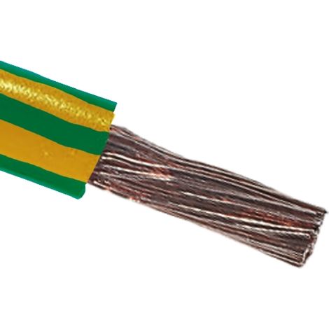 Câble triple homologation RS PRO, Vert/Jaune, Section 16 mm² 6 AWG, 600 V, , Triple homologation PVC ( Prix pour Bobine de 100 Mètres )