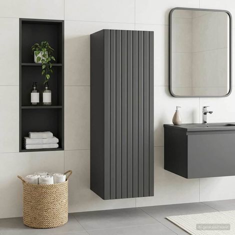 Mueble de baño montado en la pared Negro 33 x 34,5 x 60 cm