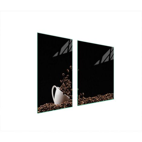 PLAQUE DE PROTECTION EN VERRE POUR CUISINIÈRE 90x52 CAFÉ