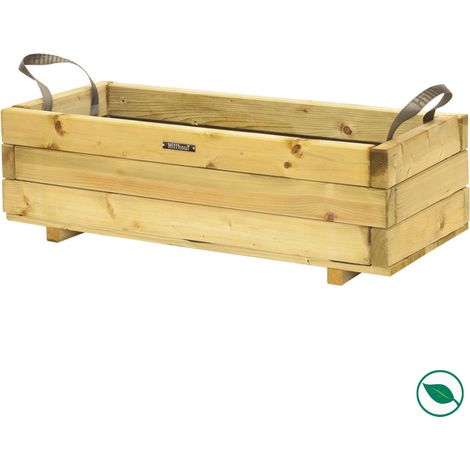 Bac rectangle en bois épicéa autoclave - 82 x 34 x 25cm (1/4)